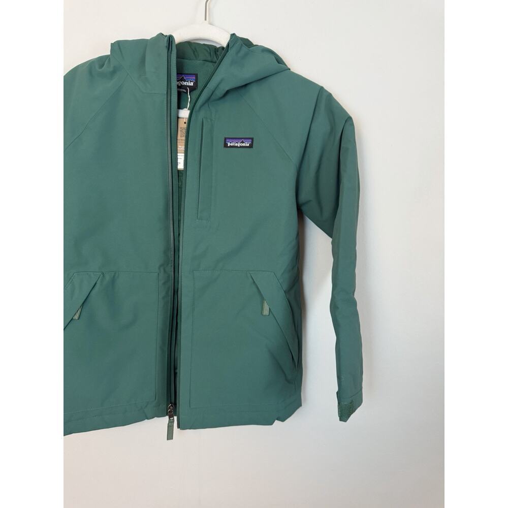 Patagonia Everyday Ready Hooded Jacket Conifer Green Waterproof Kids 10 NWT $169 - Picture 6 of 16